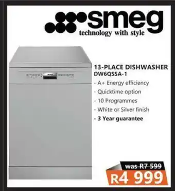 Tafelberg Furnishers Smeg - 13-Place Dishwasher DW6QSSA-1 offer