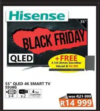 Tafelberg Furnishers Hisense - 55" QLED 4K Smart TV 55U8G offer