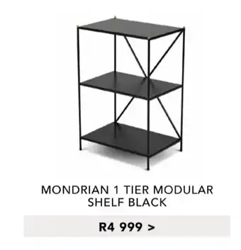 Mondrian 1 Tier Modular Shelf Black
