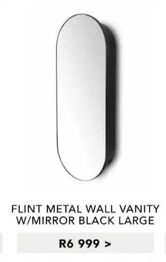 Flint Metal Wall Vanity W/ Mirror Black Large
