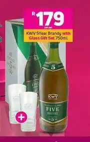 Game KWV 5 Year Brandy 750ml With Glass Gift Set-Per Set offer