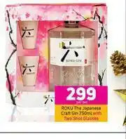 Game Roku The Japanese Craft Gin 750ml With Two Shot Glasses-Per Set offer