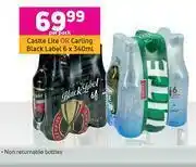 Game Castle Lite Or Carling Black Label-6 x 340ml Per Pack offer