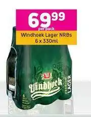 Game Windhoek Lager NRBs-6 x 330ml Per Pack offer