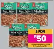 Game Rhodes Canned Baked Beans In Tomato Sauce 410g - For 5 offer