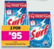 Game Surf Hand Washing Powder 3kg - For 2 offer