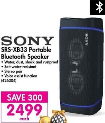Sony SRS-XB33 Portable Bluetooth Speaker