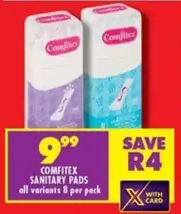Shoprite Comfitex sanitary pads all variants offer