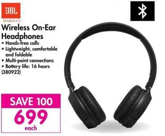 Makro JBL Wireless On-Ear Headphones offer