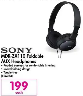Makro Sony MDR-ZX110 Foldable AUX Headphones offer