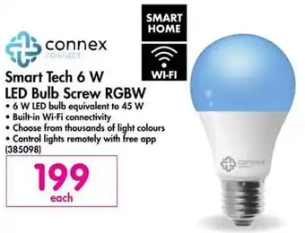 Connex Smart Tech 6W LED Bulb Screw RGBW