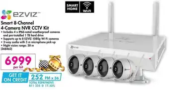 Ezviz Smart 8-Channel 4-Camera NVR CCTV Kit
