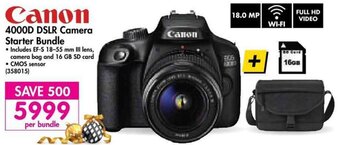 Makro Canon 4000D DSLR Camera Starter Bundle offer