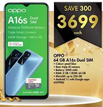 Makro Oppo 64GB A16s Dual Sim offer
