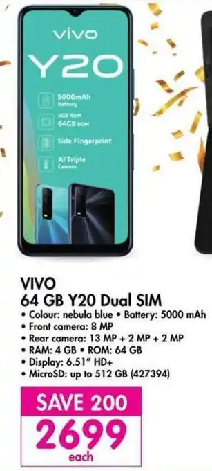 Makro Vivo 64GB Y20 Dual Sim offer