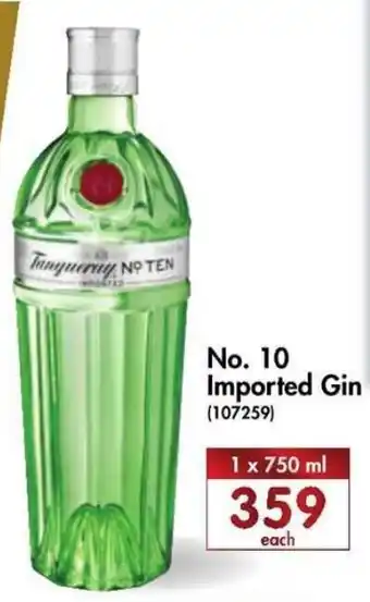 No. Ten Imported Gin 750ml