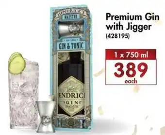 Makro’s liquor Premium Gin with Jigger 750ml offer