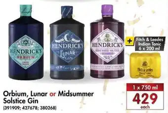 Makro’s liquor Orbium, Lunar or Midsummer Solstice Gin 750ml offer