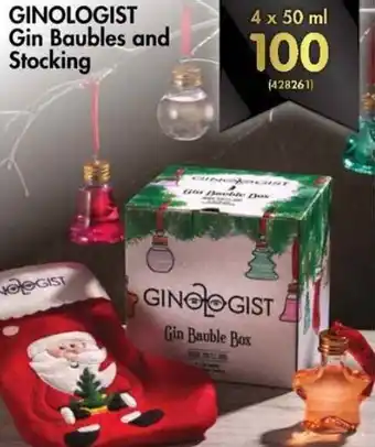 Ginologist Gin Baubles and Stocking 4x50ml