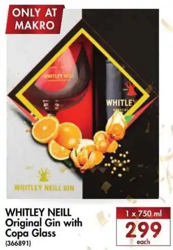 Whitley Neill Original Gin with Copa Glass 750ml