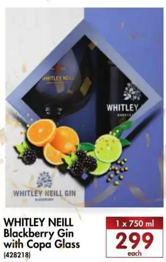 Whitley Neill Blackberry Gin with Copa Glass 750ml