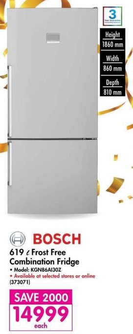 Bosch 619L Frost Free Combination Fridge