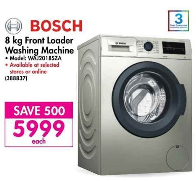 Bosch 8kg Front Loader Washing Machine offer at Makro