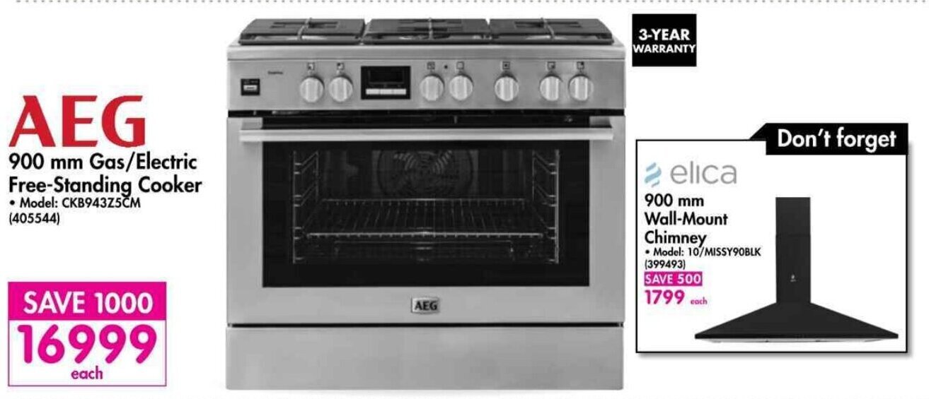 AEG 900mm Gas/Electric FreeStanding Cooker offer at Makro