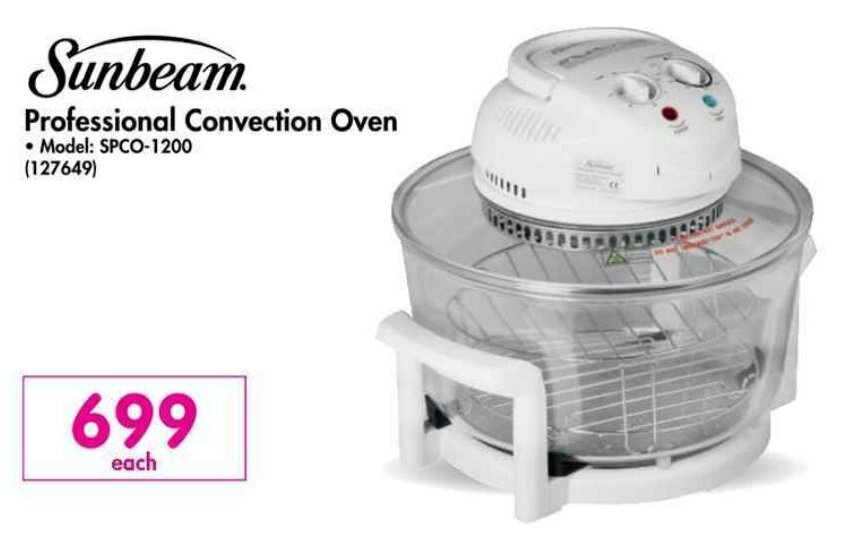 Sunbeam Professional Convention Oven offer at Makro