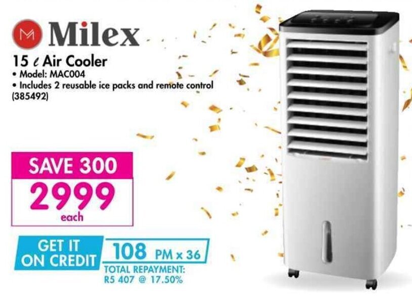 Milex 15L Air Cooler offer at Makro