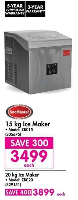 Makro SnoMaster 15kg Ice Maker offer