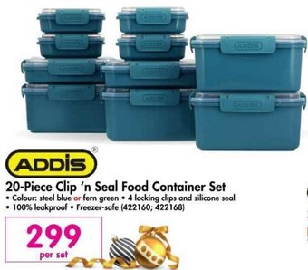 Makro Addis 20-Piece Clip 'n Seal Food Container Set offer