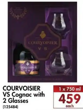 Makro’s liquor Courvoisier VS Cognac with 2 Glasses 750ml offer