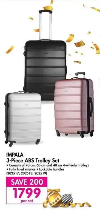 Makro Impala 3-Piece ABS Trolley Set offer
