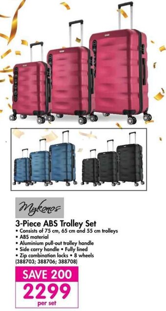 Makro 3-Piece ABS Trolley Set offer