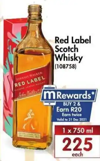 Red Label Scotch Whiskey 750ml