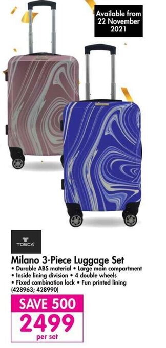 Makro Milano 3-Piece Luggage Set offer