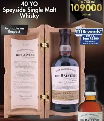 Makro’s liquor 40 YO Speyside Single Malt Whiskey 750ml offer