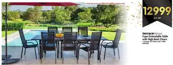 Makro Terraceleisure Capri Extendable Table with High-Back Chairs offer