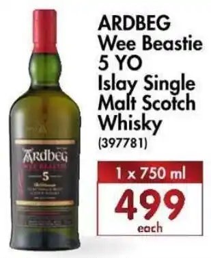 Makro’s liquor Ardbeg Wee Beasrie 5 YO Islay Single Malt Scotch Whiskey 750ml offer