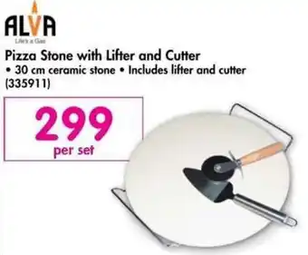 Makro Alva Pizza Stone with Lifter and Cutter 30cm offer