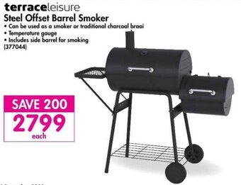 Makro Terraceleisure Steel Offset Barrel Smoker offer