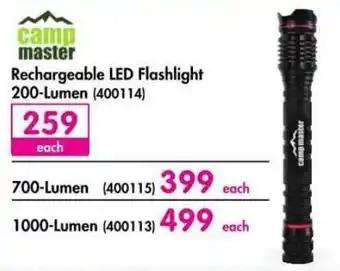 Makro Camp Master Rechargeable LED Flashlight 200-Lumen offer