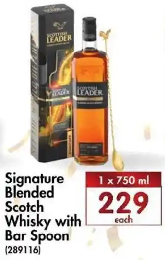 Makro’s liquor Signature Blended Scotch Whisky with Bar Spoon 750ml offer