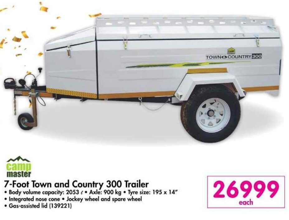 Camp Master 7Foot Town and Country 300 Trailer offer at Makro