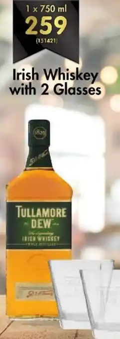 Irish Whiskey Tullamore Dew with 2 Glasses 750ml