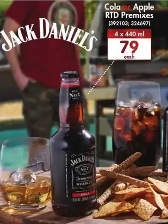 Makro’s liquor Cola or Apple RTD Premixes Jack Daniel's 440ml offer