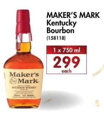Makro’s liquor Maker's Mark Kentucky Bourbon 750ml offer