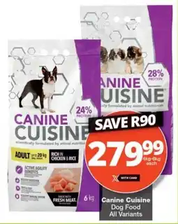 Checkers Canine Cuisine Dog Food All Variants offer