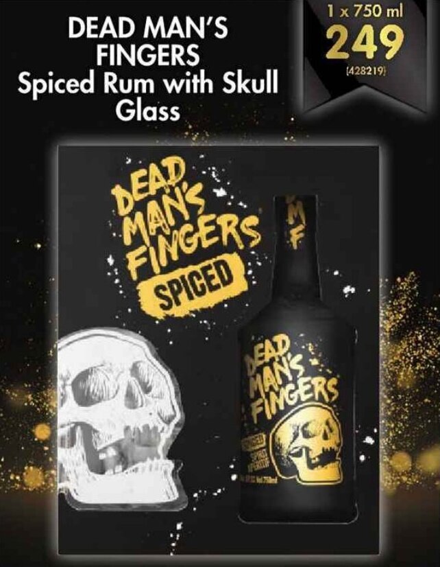 Dead Man's Fingers Spiced Rum with Skull Glass 750ml offer at Makro’s